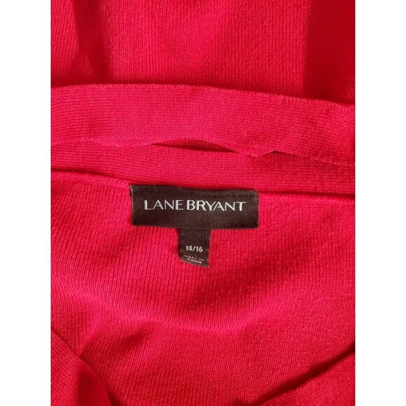 Lane Bryant Red Sweater Womens Sz 14/16 Plus Long Sleeve i - Picture 2 of 3